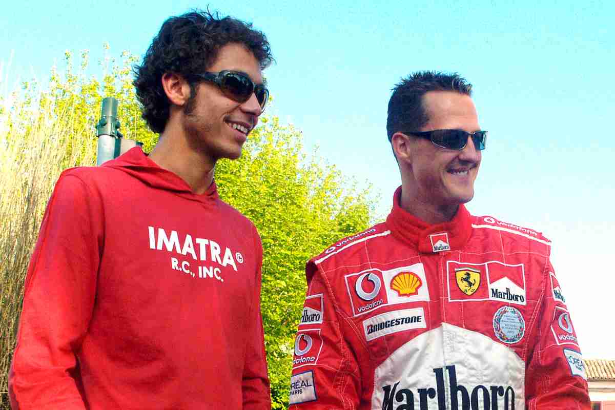 Michael Schumacher e Valentino Rossi nel 2004